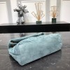 YSL Black Puffer Blue Suede Leather Medium Bag