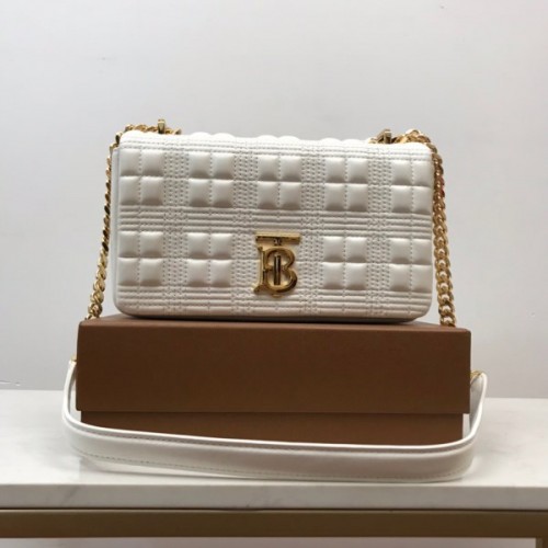 Burberry quilted Lola crossbody bag white