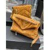 YSL Black Puffer Brown Suede Leather Medium Bag