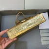 Balenciaga Hourglass Chain Gold Wallet