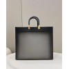 Fendi sunshine tote gray ombre leather 41cm