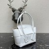 Bottega Veneta Mini intreccio leather top handle bag white