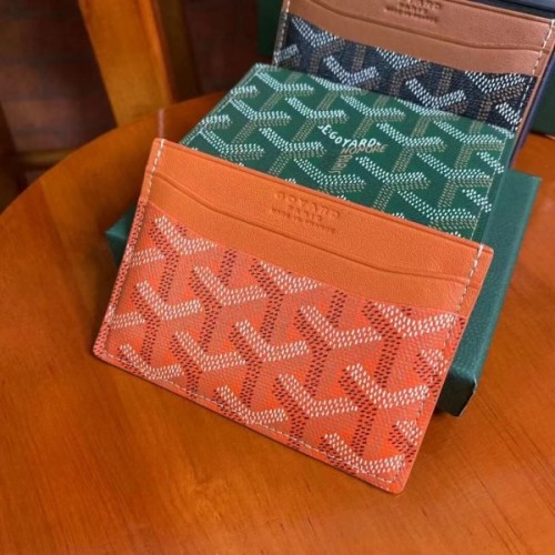 Goyard card holder wallet orange