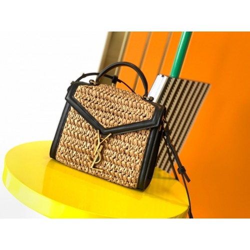 YSL raffia shoulder bag