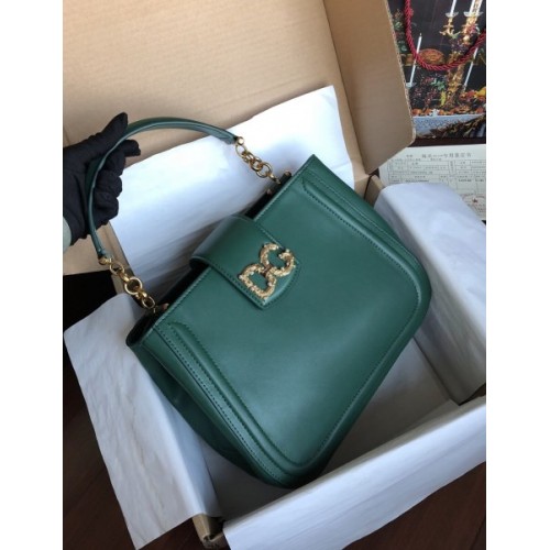 Dolce & Gabbana Small Green Calfskin DG Amore Bag