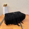 YSL college black suede leather bag