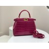 Fendi Peekaboo pink crocodile leather hand bag