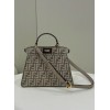 Fendi Peekaboo ISeeU small grey fabric bag