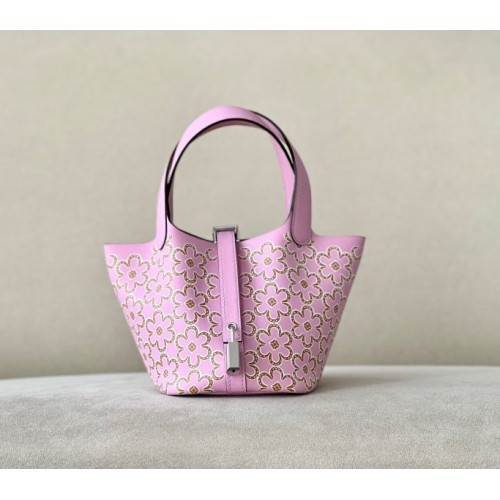 Hermes Picotin Lock 14 Lucky Daisy Pink Bag