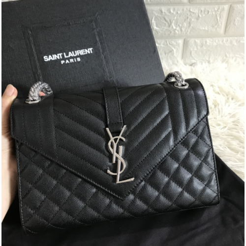 YSL ENVELOPE MEDIUM BAG SILVER HARDWARE