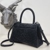 Balenciaga Hourglass S Rhinestone Black Bag