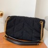 YSL LouLou Medium Quilted Black Tweed Bag