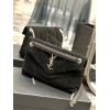 YSL Black Puffer Black Suede Leather Medium Bag