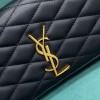 YSL becky quilted black lampskin leather chain bag 02
