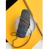 YSL LOULOU PUFFER Denim Leather Gold Harware 29cm