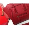 Celine NANO LUGGAGE SHOULDER BAG IN RED SMOOTH CALFSKIN