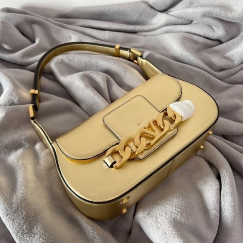 Valentino Garavani VLOGO chain gold leather bag