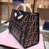 Fendi Small Runaway FF Embossed Calf Shopping Tote Bag