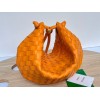 Bottega Veneta Turn Medium Orange Intrecciato Leather Bag