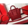 Celine NANO LUGGAGE SHOULDER BAG IN RED SMOOTH CALFSKIN