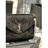 YSL Black Puffer Black Suede Leather Large Bag