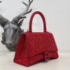 Balenciaga Hourglass S Rhinestone Red Bag