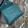 YSL Loulou small quilted blue leather shoulder bag