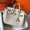 Hermes Togo Birkin White Leather Gold 30cm