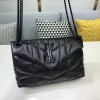 YSL LOULOU PUFFER MEDIUM BAG LAMBSKIN ALL BLACK