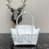 Bottega Veneta Mini intreccio leather top handle bag white