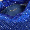Bottega Veneta Blue Glitter Rhinestone Knot Handle Bag