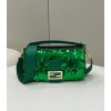 Fendi Baguette Medium Green Sequined Bag