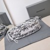 Balenciaga Le Cagole white graffiti shoulder bag