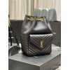 YSL Saint Laurent Joe drawstring quilted black backpack