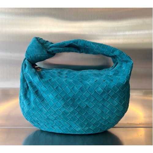 Bottega Veneta Large Ladies Jodie Hobo Blue Suede Bag