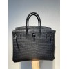 Hermes Crocodile Birkin Black Leather 35cm