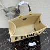 Fendi medium tote raffia sunshine bag