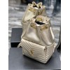 YSL Saint Laurent Joe drawstring quilted gold backpack
