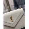 YSL Gaby Satchel Quilted Lambskin in White