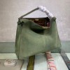 Fendi Peekaboo in green leather 42cm