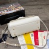 DG dauphine leather Sicily bag in White 25cm