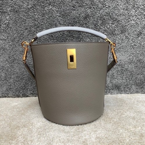 Celine 16 small smooth calfskin gray bucket bag