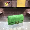 Fendi Baguete green leather bag 32cm