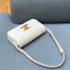 Celine Triomphe Shoulder Bag Shiny Calfskin White