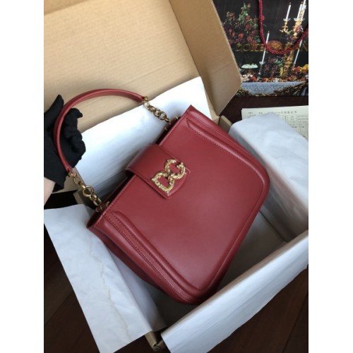 Dolce & Gabbana Small Red Calfskin DG Amore Bag