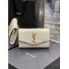 YSL UPTOWN chain wallet white crocodile bag