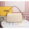 Fendi Baguette white leather medium white trap bag