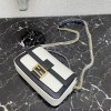 Fendi Baguette chain white leather bag 27cm 8BR783