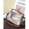 Loewe Brown / White Smooth Small Puzzle Bag