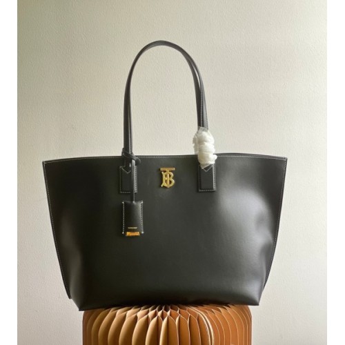 Burberry large black tote shopping bag